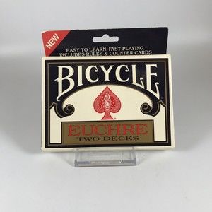 Bicycle Euchre Two Deck Set Playing Cards VTG 1989 Sealed USA US Playing Card Co